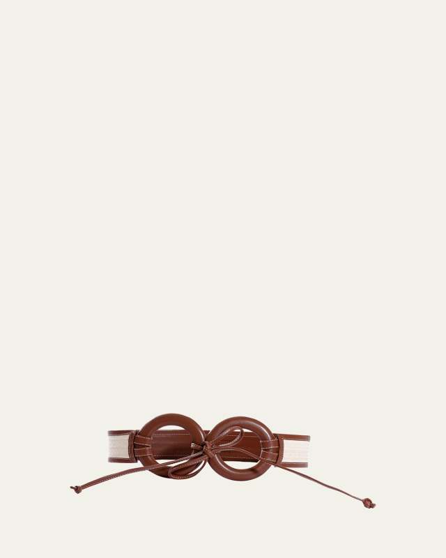 Zenu Ring Striped Canvas/Cana Flecha Self-Tie Belt